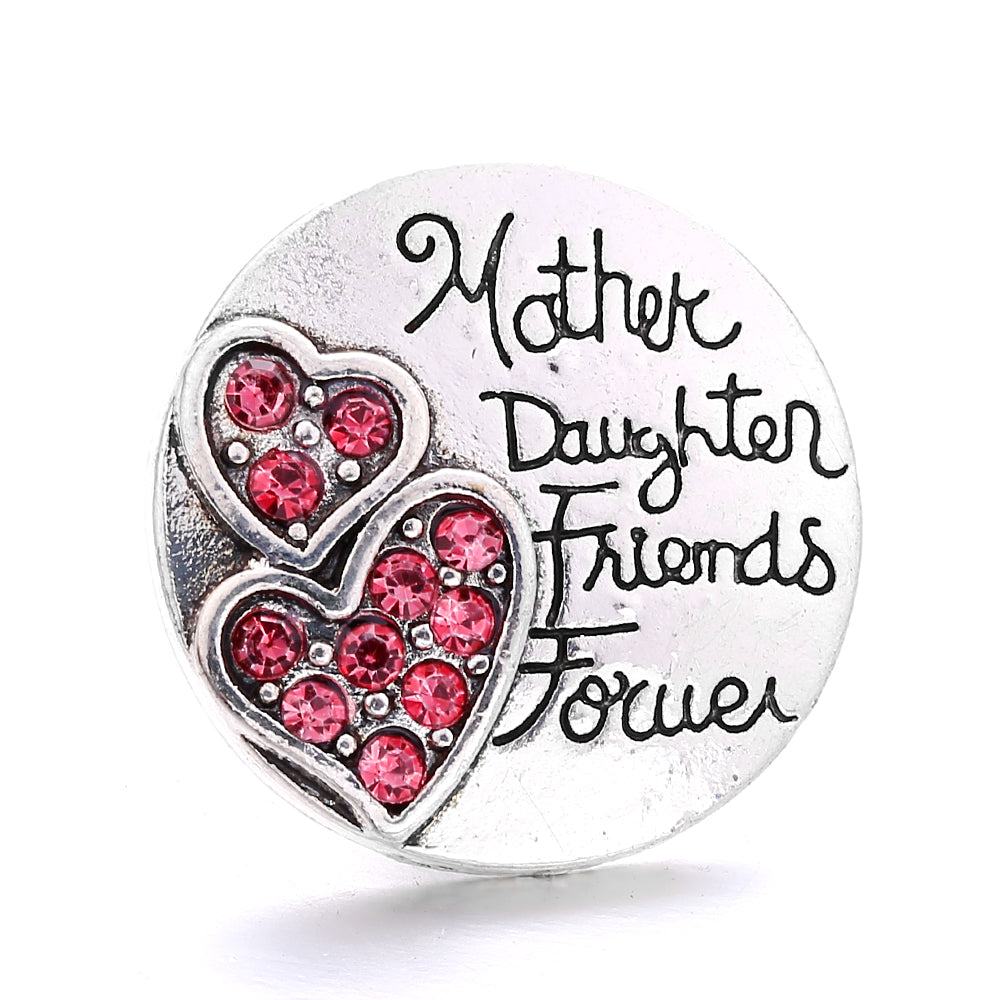 18mm Pink Crystal Snap Charm | Replaceable Rhinestone Charm Collection