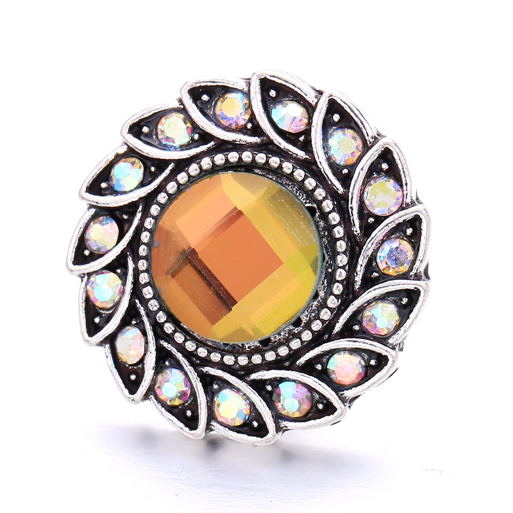 18mm Champagne Yellow Snap Charms | Interchangeable Accents for Custom Jewelry