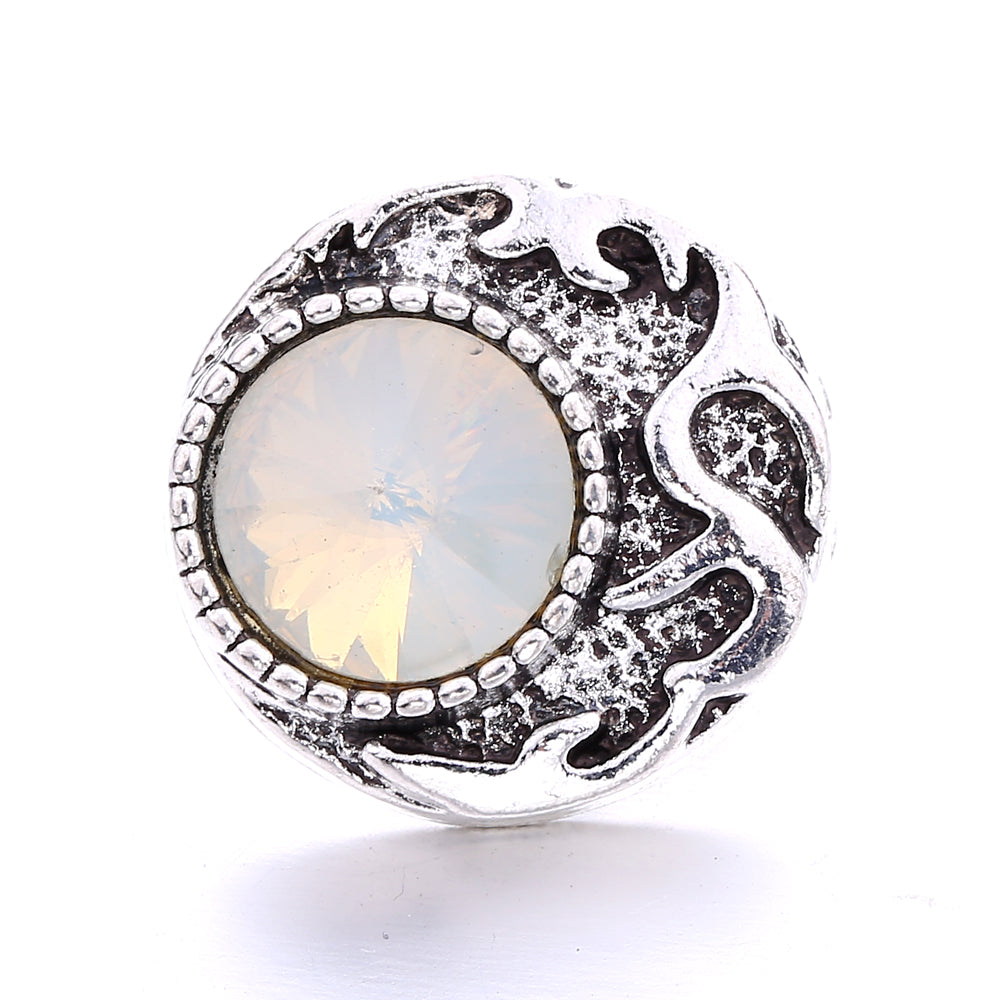 18mm Snap Button Interchangeable Charms Shifting Color Shiny Rhinestone Zinc Alloy Charms