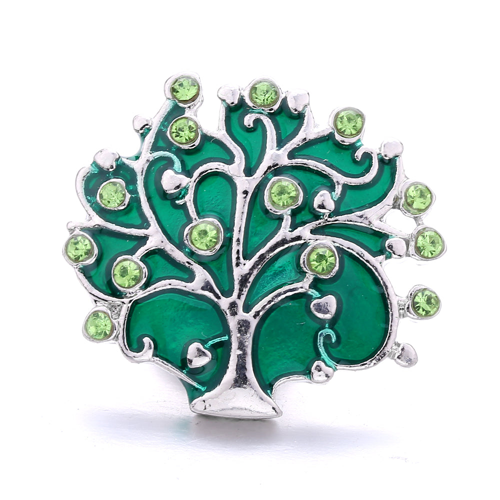 18mm Emerald Green Rhinestone Snap Button Charm | Interchangeable Charm for Bracelet & Necklace