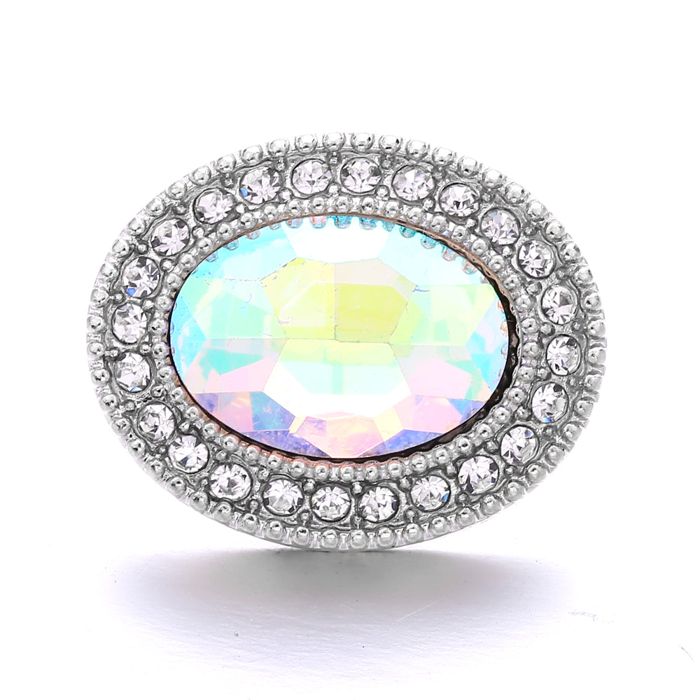 18mm Snap Button Interchangeable Charms Shifting Color Shiny Rhinestone Zinc Alloy Charms