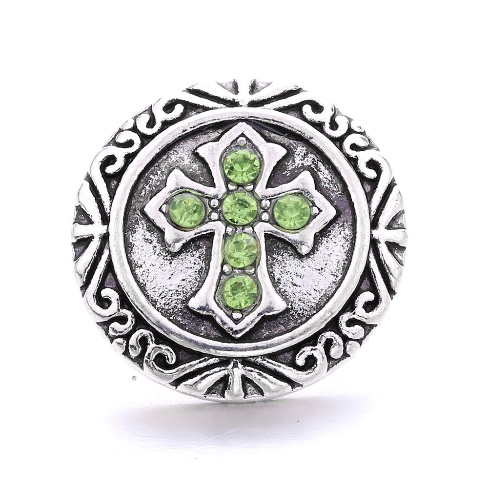18mm Botanical Green Snap Charm | Interchangeable Jewelry Charm