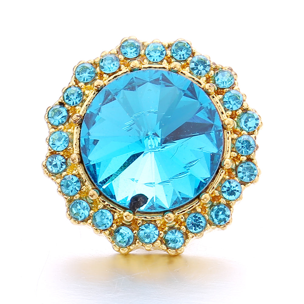 18mm Sea Life Rhinestone Snap Charm | Interchangeable Blue Crystal Charm