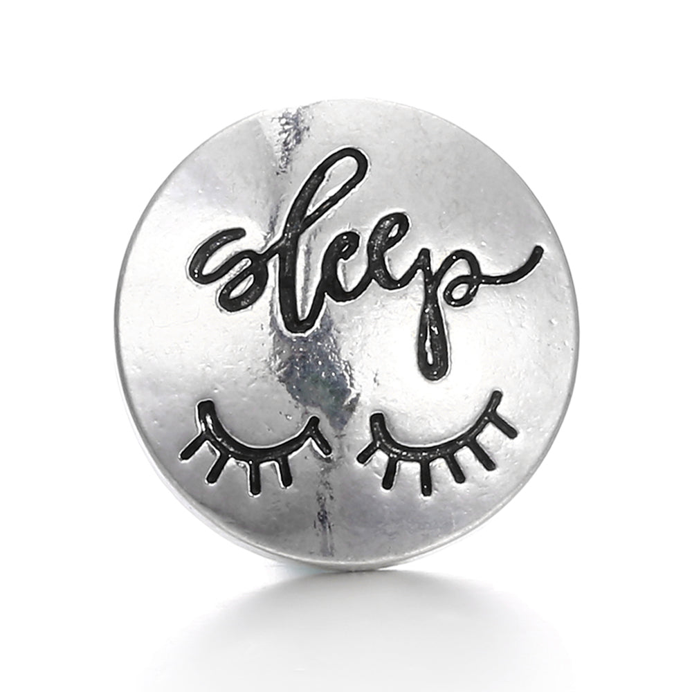 Vintage Antique Silver Snap Charms 18mm Multi‑Design Interchangeable Snap Buttons