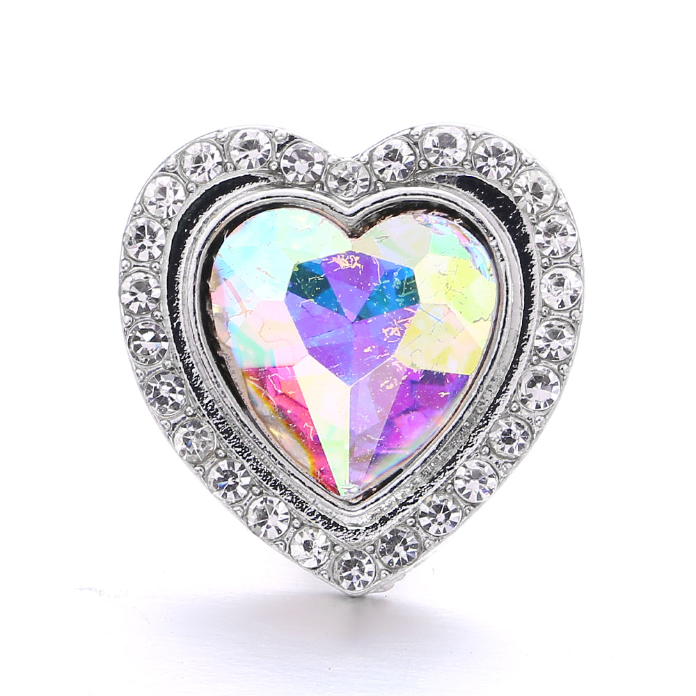 18mm Snap Button Interchangeable Charms Shifting Color Shiny Rhinestone Zinc Alloy Charms