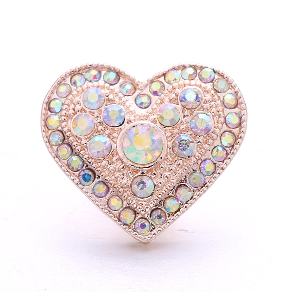 18mm Snap Button Interchangeable Charms Shifting Color Shiny Rhinestone Zinc Alloy Charms