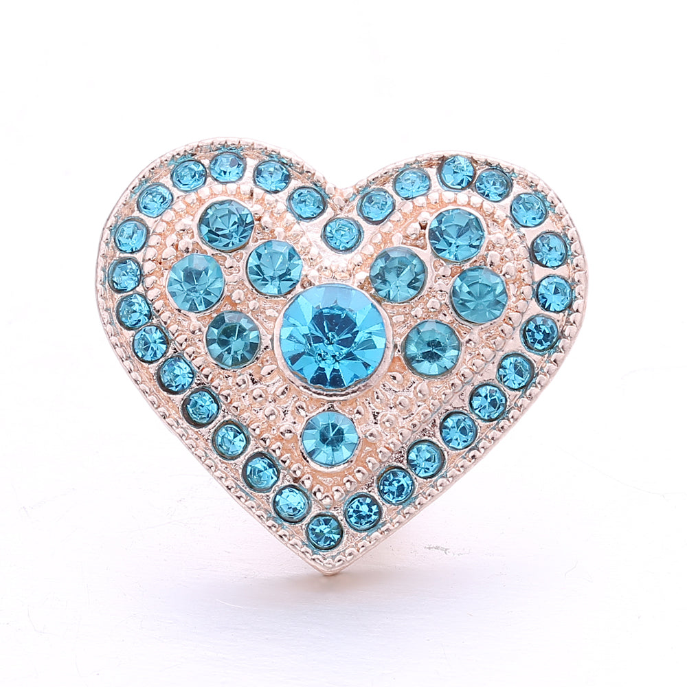 18mm Sea Life Rhinestone Snap Charm | Interchangeable Blue Crystal Charm