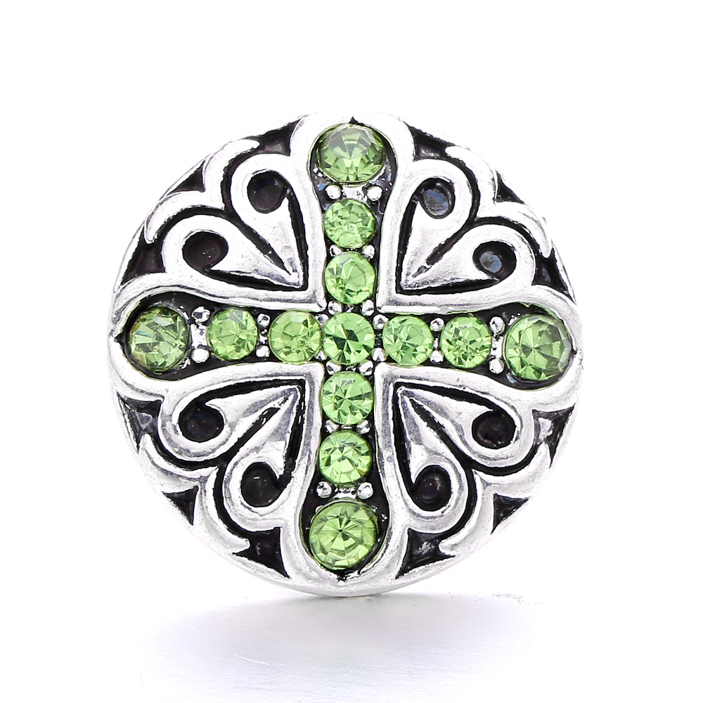 18mm Botanical Green Snap Charm | Interchangeable Jewelry Charm