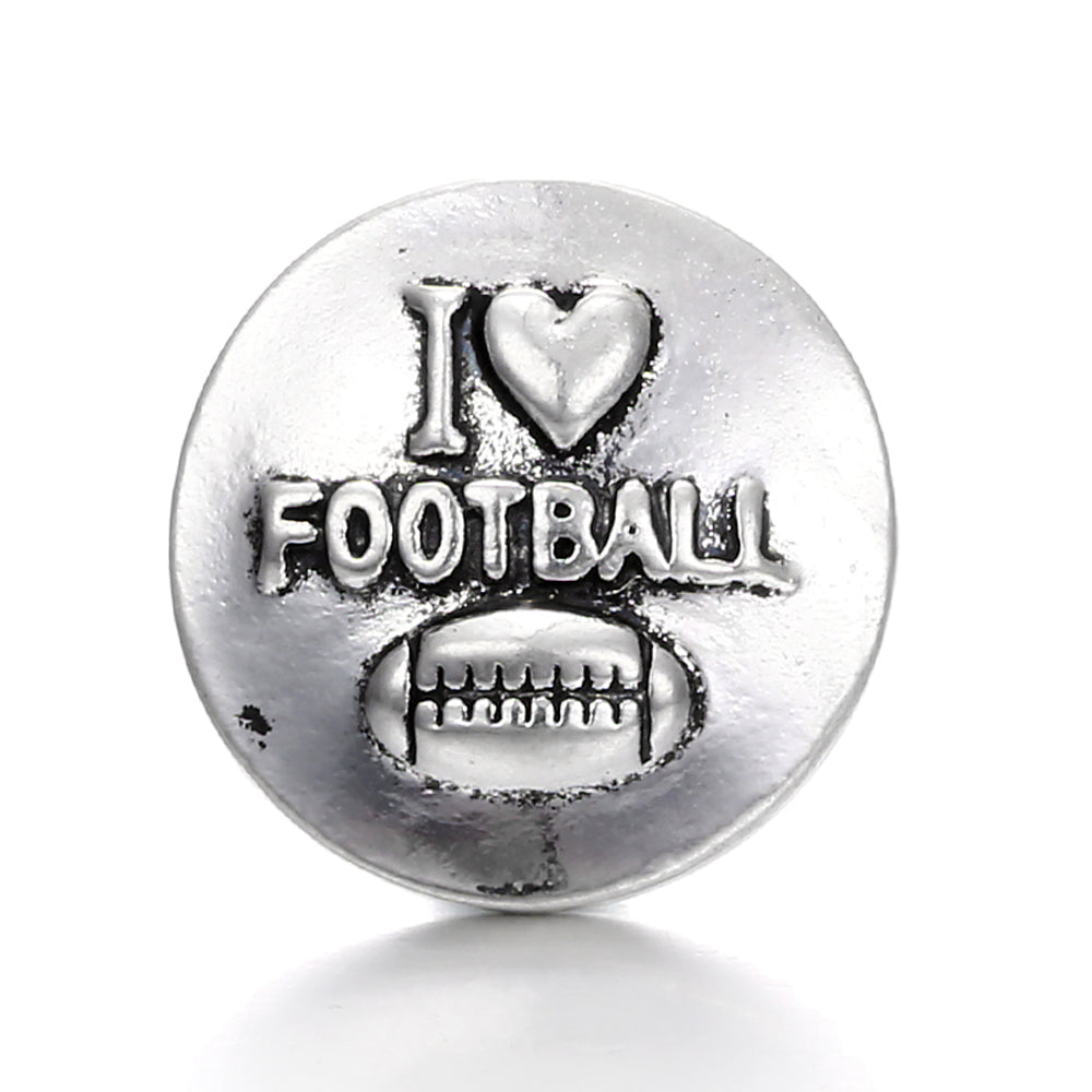Vintage Antique Silver Snap Charms 18mm Multi‑Design Interchangeable Snap Buttons