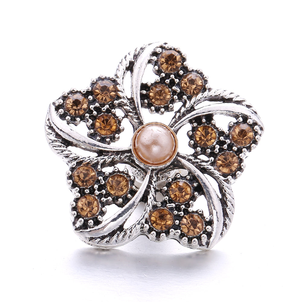 Autumn Brown Rhinestone 18mm Snap Charm Collection