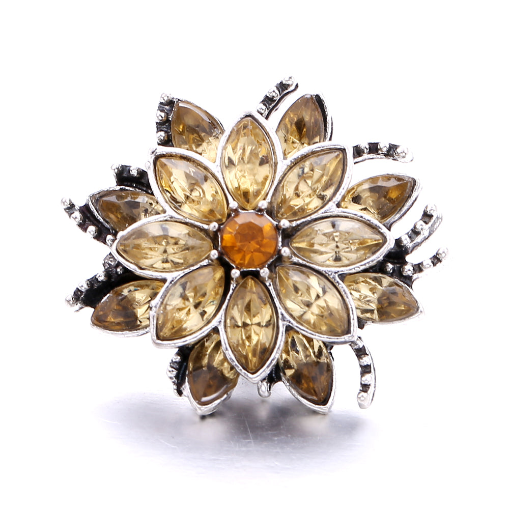 Autumn Brown Rhinestone 18mm Snap Charm Collection