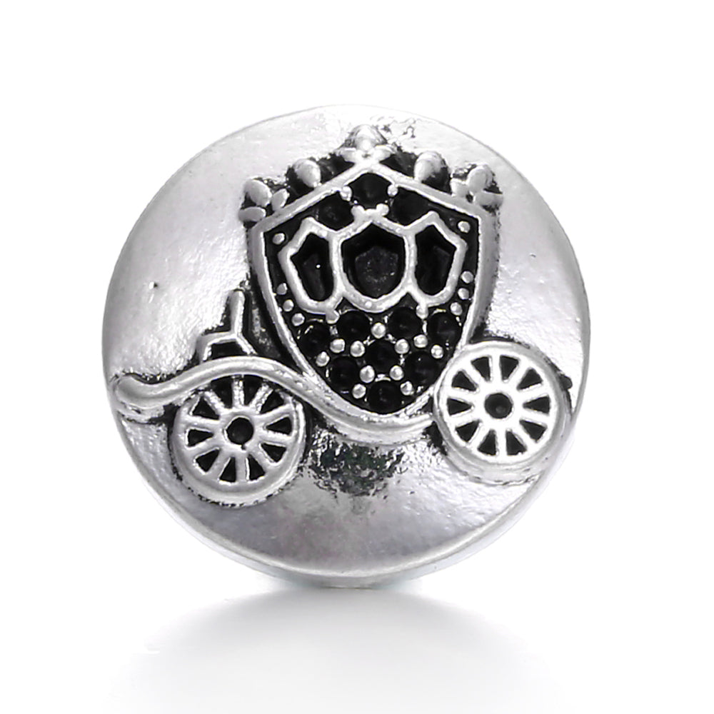 Vintage Antique Silver Snap Charms 18mm Multi‑Design Interchangeable Snap Buttons