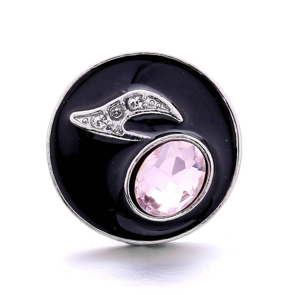 Black Rhinestone Snap Charms for DIY Jewelry