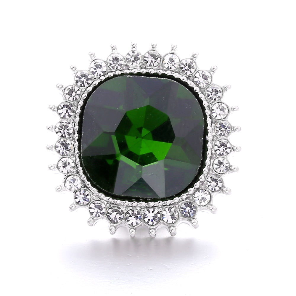 18mm Botanical Green Snap Charm | Interchangeable Jewelry Charm