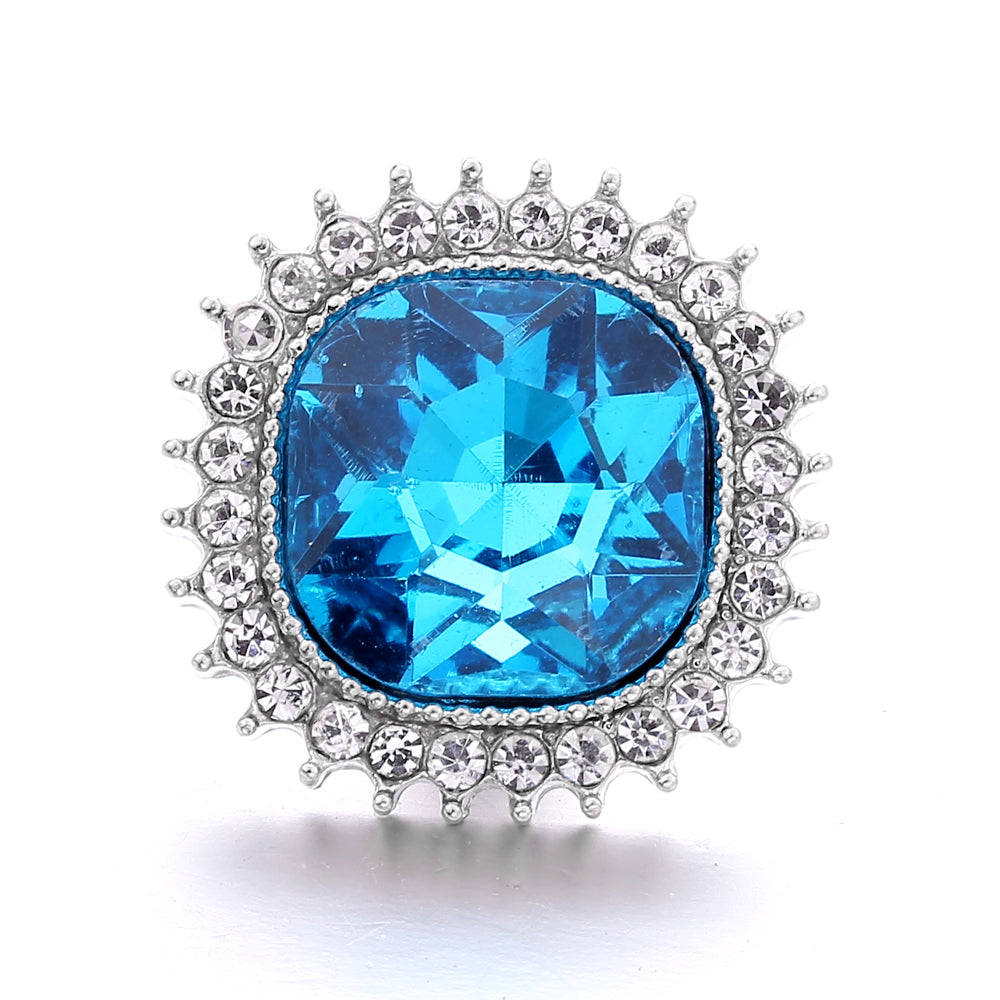 18mm Sea Life Rhinestone Snap Charm | Interchangeable Blue Crystal Charm