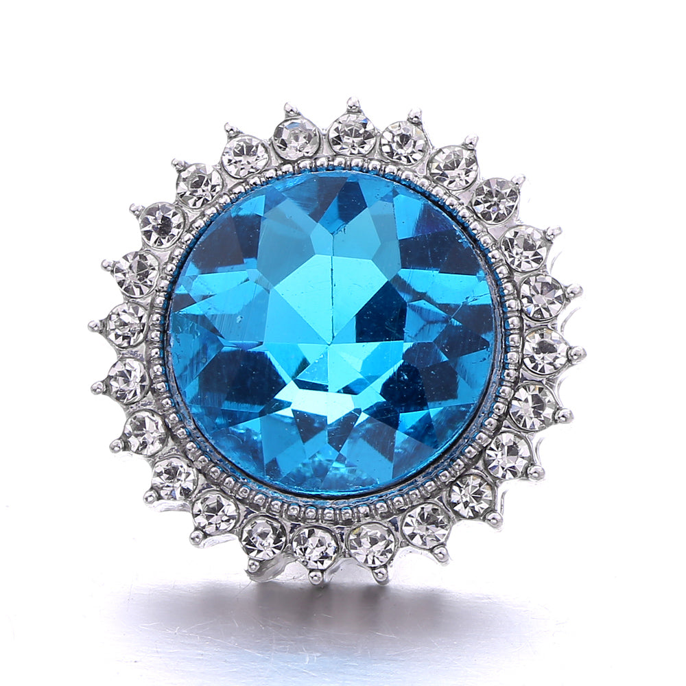 18mm Sea Life Rhinestone Snap Charm | Interchangeable Blue Crystal Charm