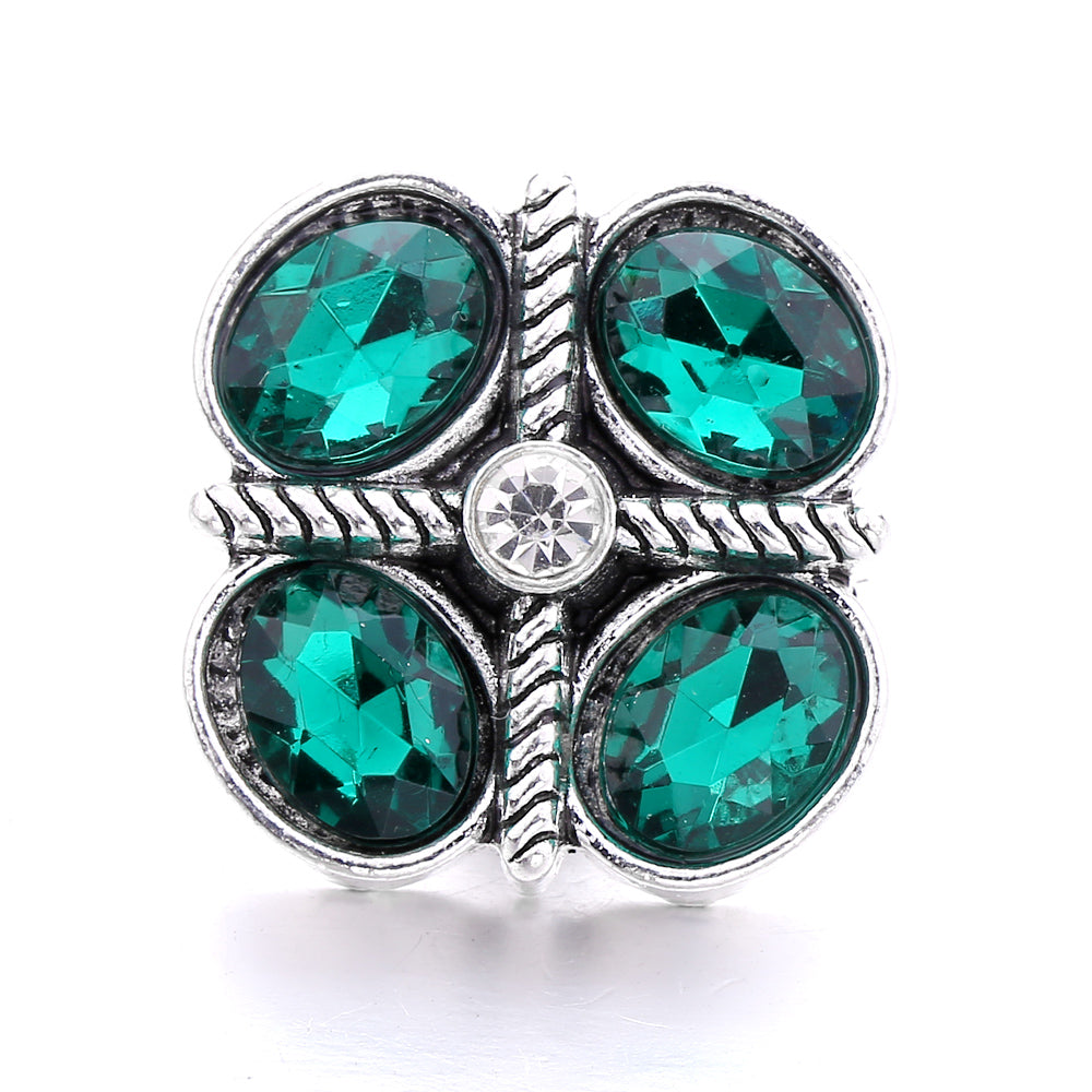 18mm Botanical Green Snap Charm | Interchangeable Jewelry Charm