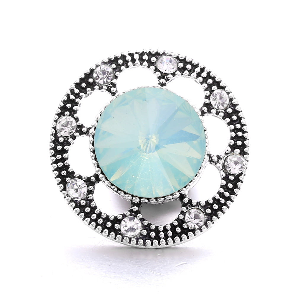 18mm Sea Life Rhinestone Snap Charm | Interchangeable Blue Crystal Charm