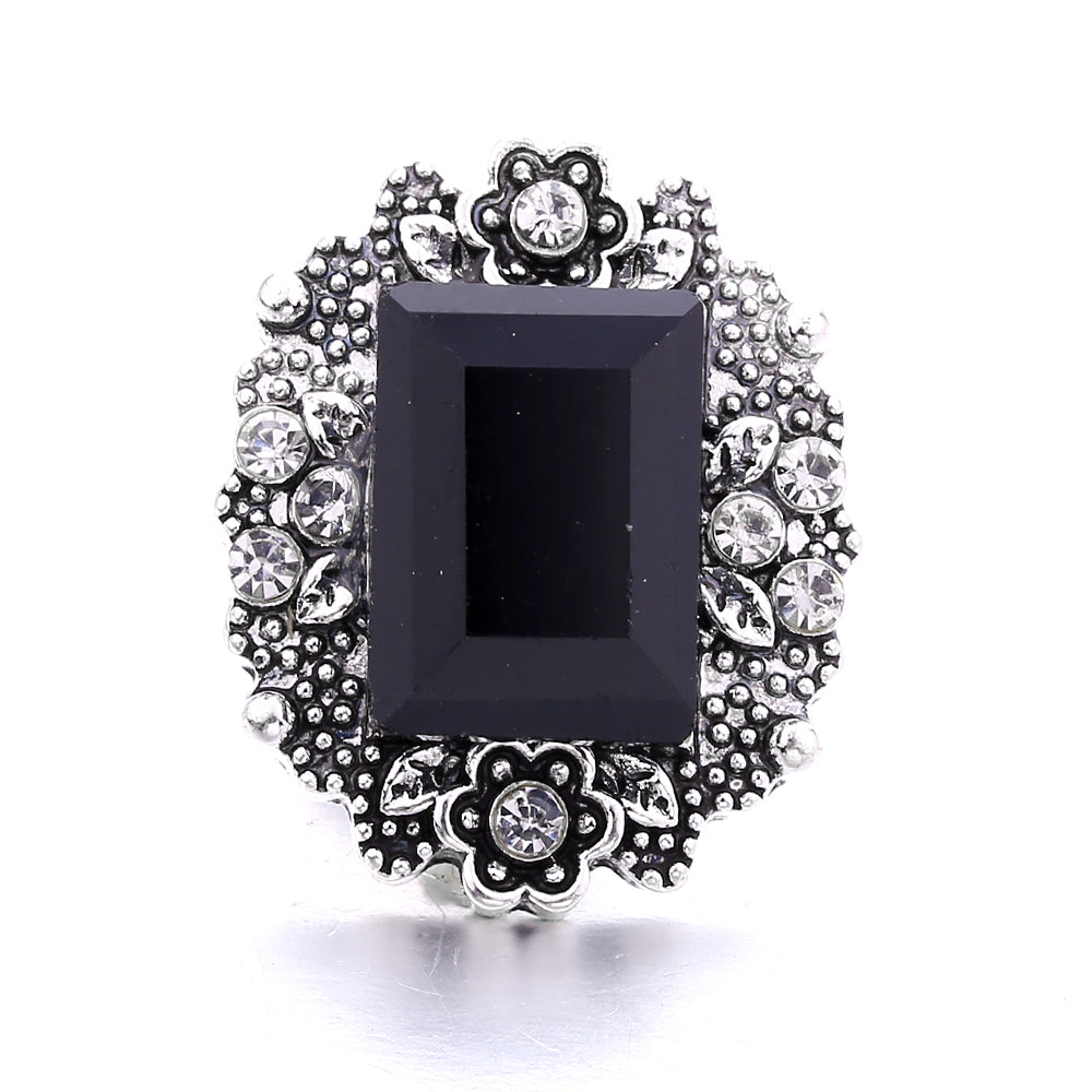 Black Rhinestone Snap Charms for DIY Jewelry
