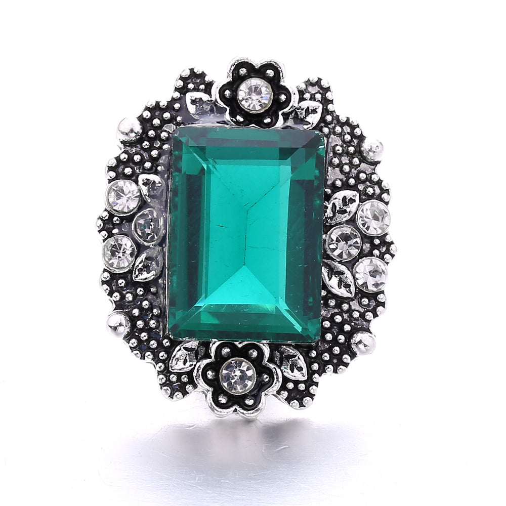 18mm Botanical Green Snap Charm | Interchangeable Jewelry Charm