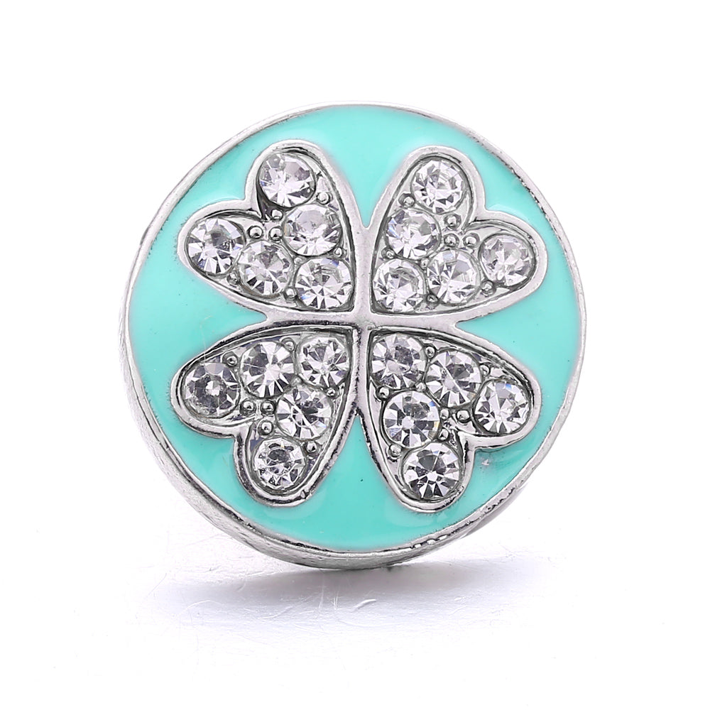 18mm Sea Life Rhinestone Snap Charm | Interchangeable Blue Crystal Charm
