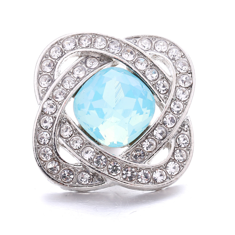 18mm Sea Life Rhinestone Snap Charm | Interchangeable Blue Crystal Charm