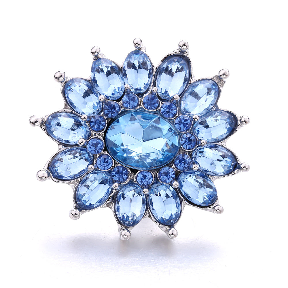 18mm Sea Life Rhinestone Snap Charm | Interchangeable Blue Crystal Charm