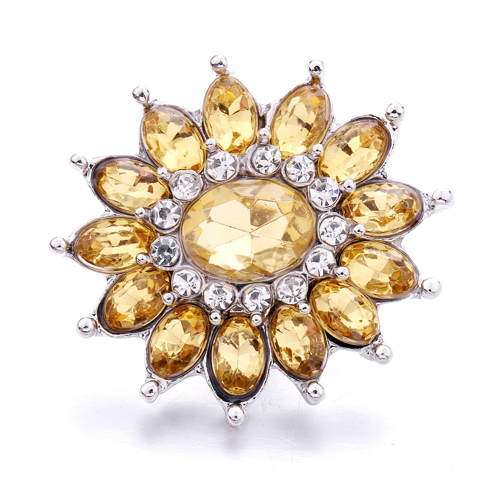 18mm Champagne Yellow Snap Charms | Interchangeable Accents for Custom Jewelry