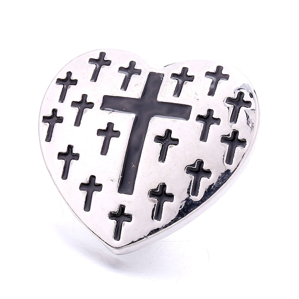 18mm Interchangeable Black & White Enamel Snap Charms for Snap Jewelry