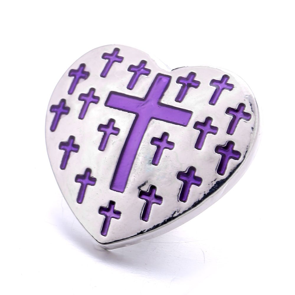 18mm Purple Enamel Snap Charms, Interchangeable Snap Jewelry Buttons for Bracelets