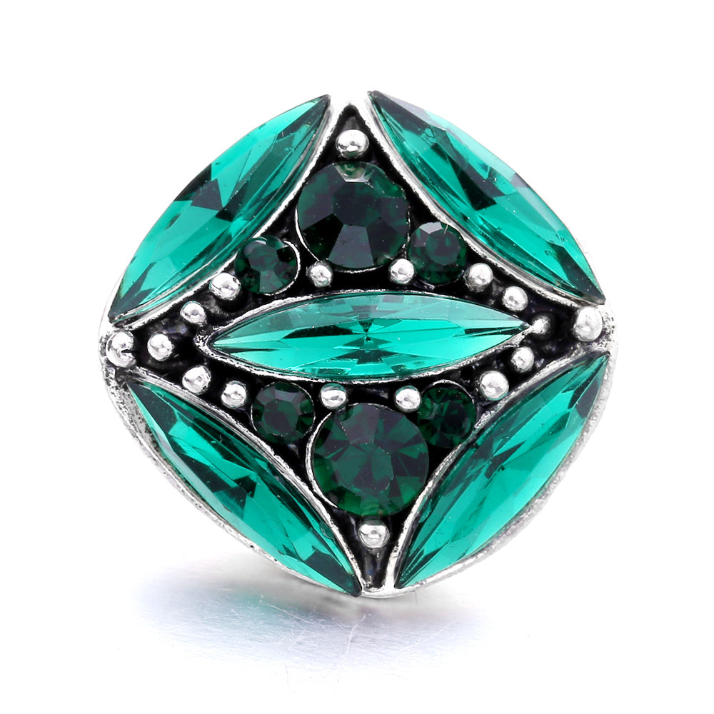 18mm Botanical Green Snap Charm | Interchangeable Jewelry Charm