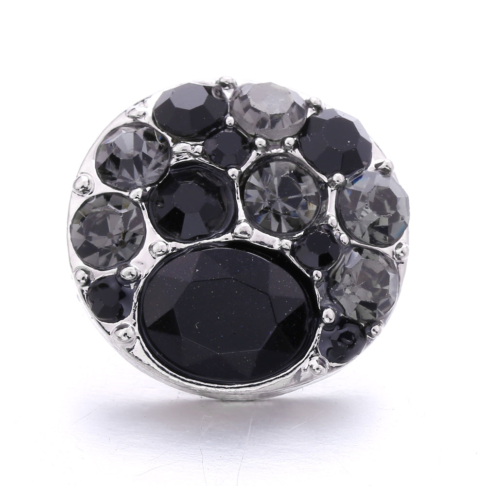 Black Rhinestone Snap Charms for DIY Jewelry