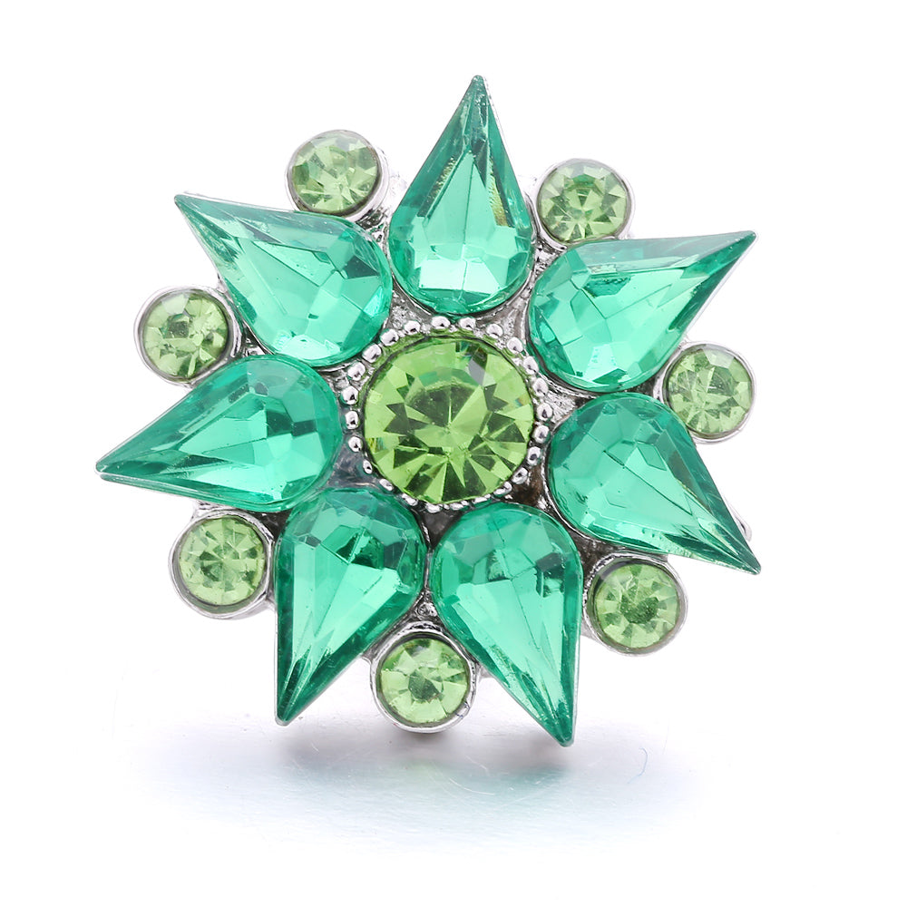18mm Botanical Green Snap Charm | Interchangeable Jewelry Charm