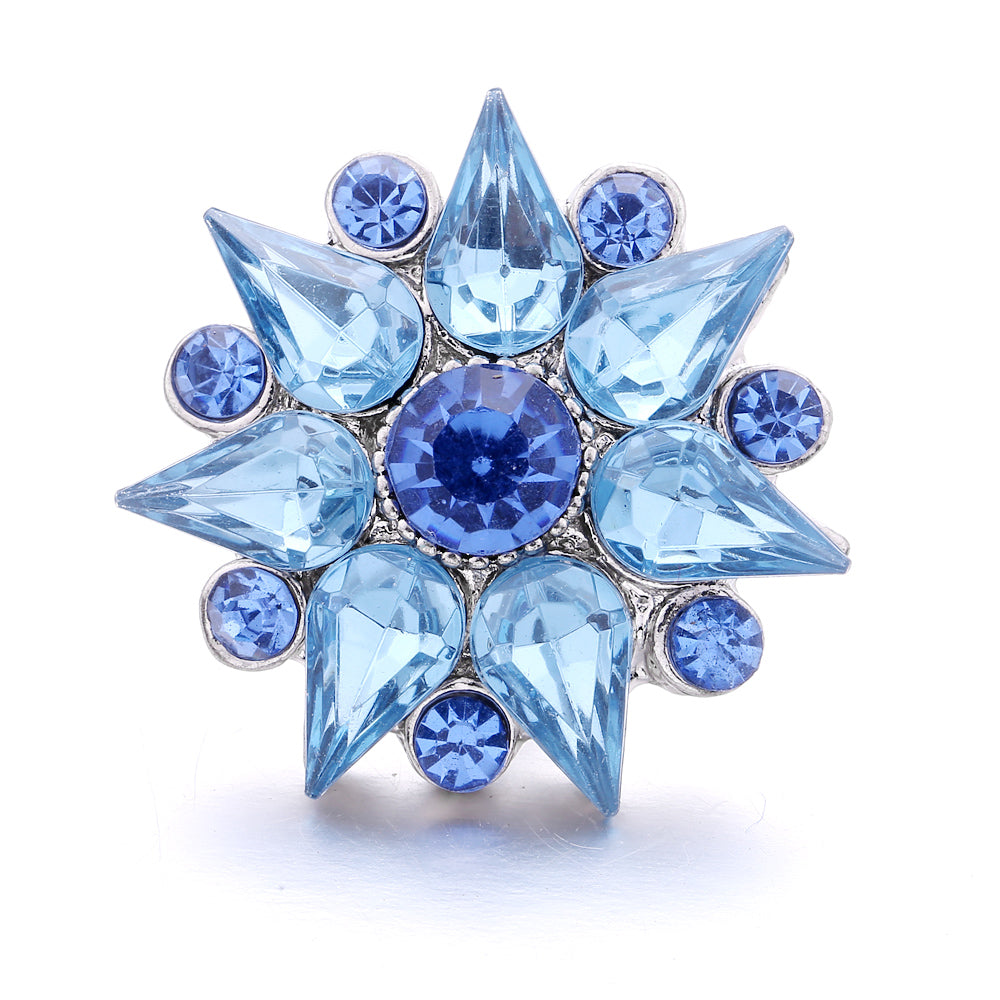 18mm Sea Life Rhinestone Snap Charm | Interchangeable Blue Crystal Charm