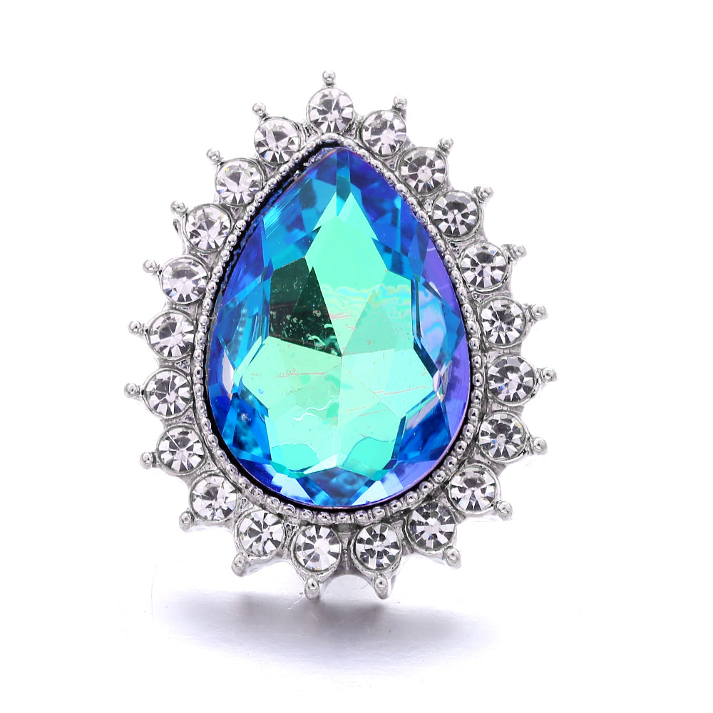 18mm Sea Life Rhinestone Snap Charm | Interchangeable Blue Crystal Charm