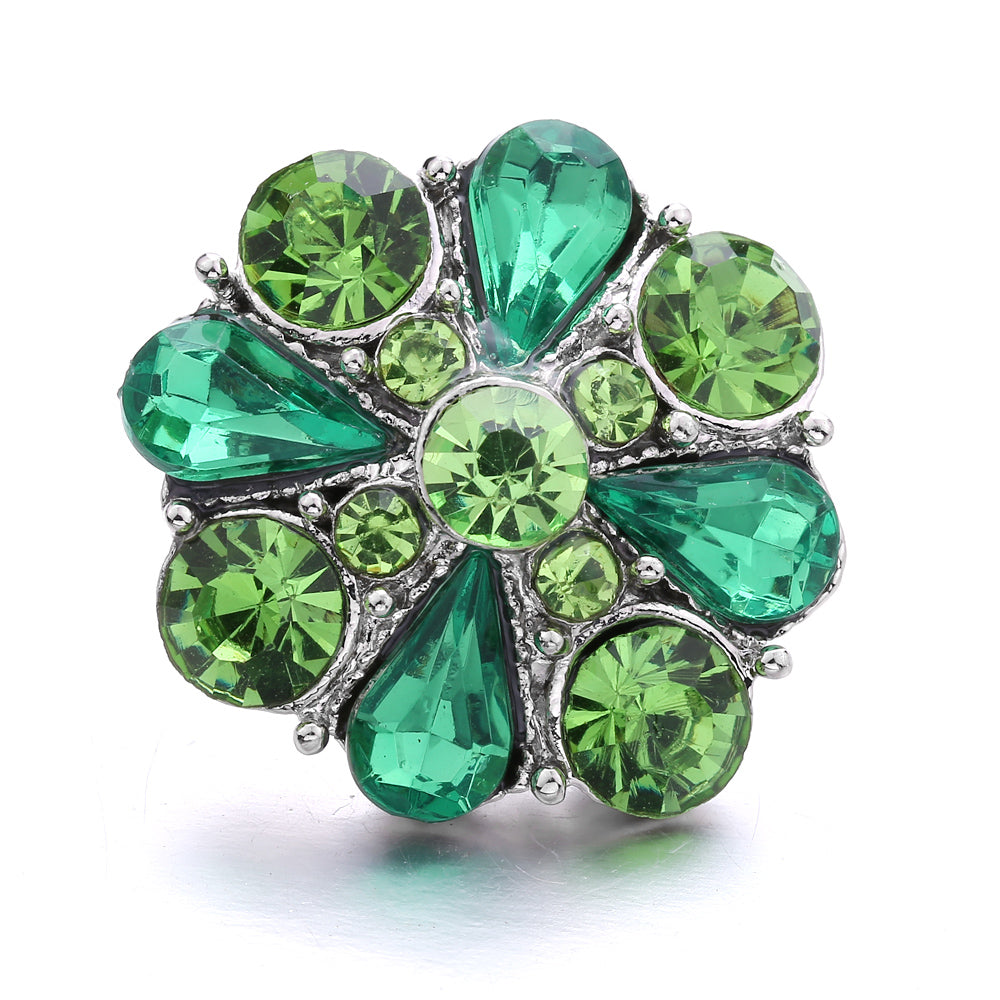 18mm Botanical Green Snap Charm | Interchangeable Jewelry Charm