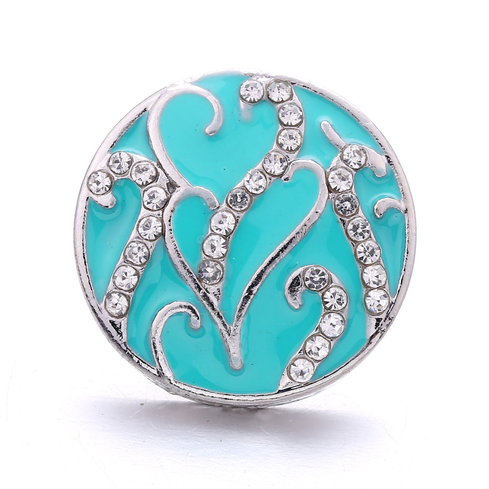 18mm Sea Life Rhinestone Snap Charm | Interchangeable Blue Crystal Charm