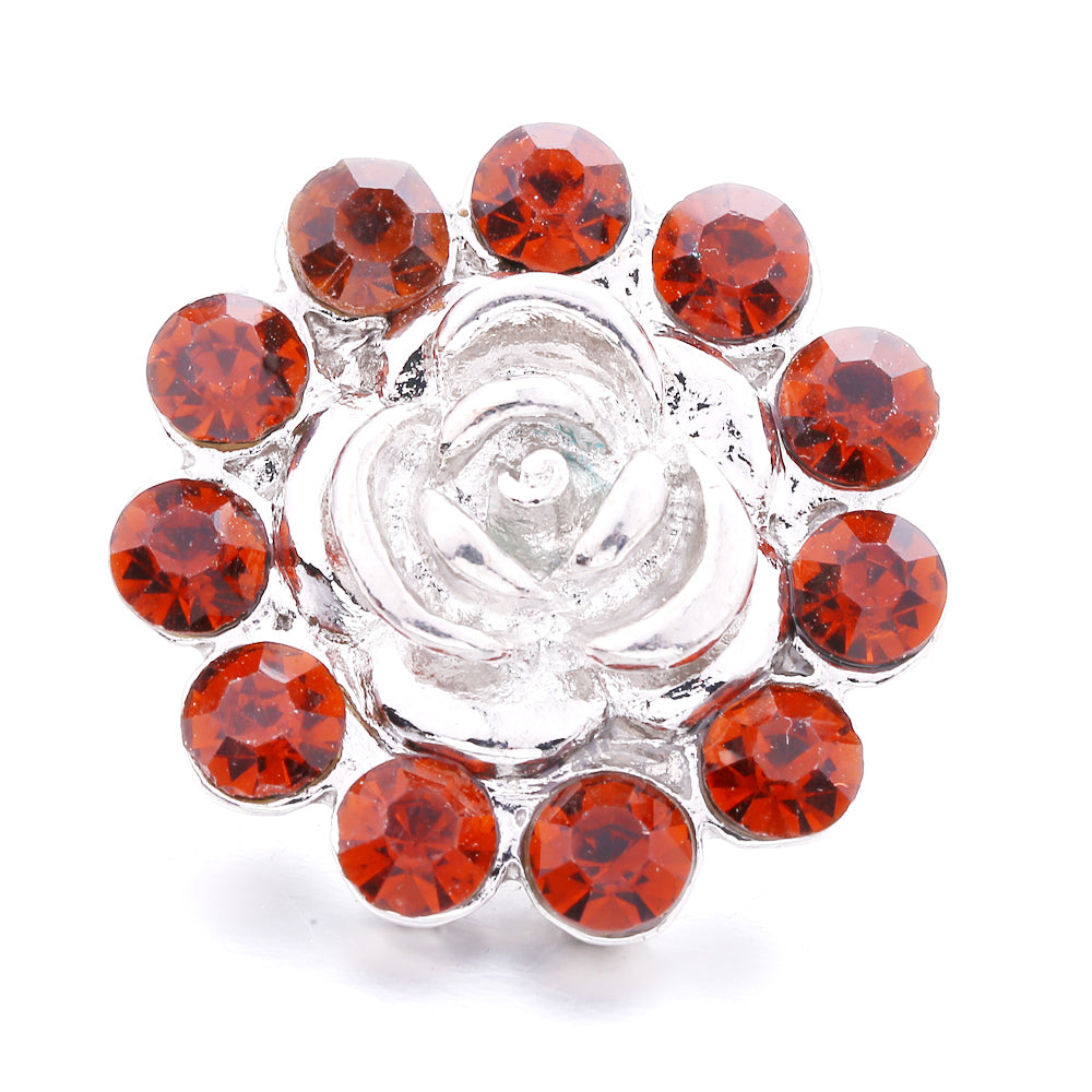 Autumn Brown Rhinestone 18mm Snap Charm Collection