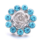18mm Ocean Blue Rhinestone Snap Charm | Interchangeable Charm