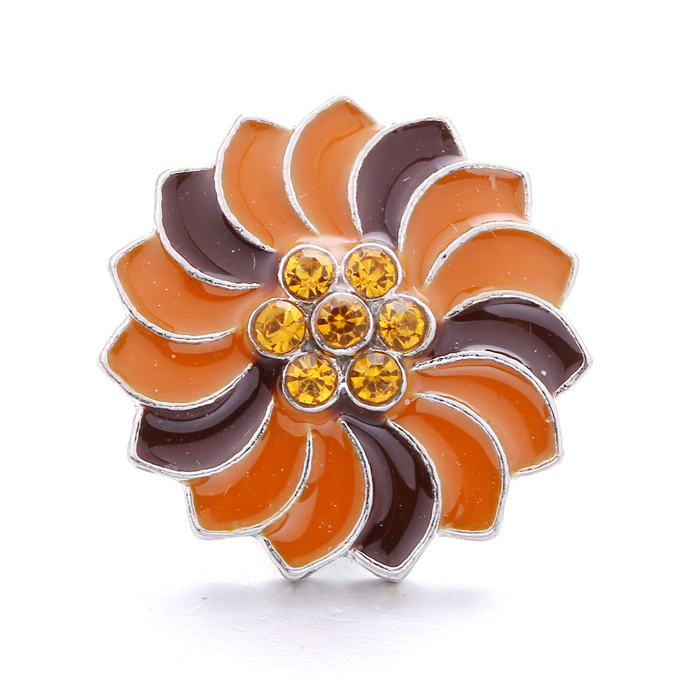 Autumn Brown Rhinestone 18mm Snap Charm Collection
