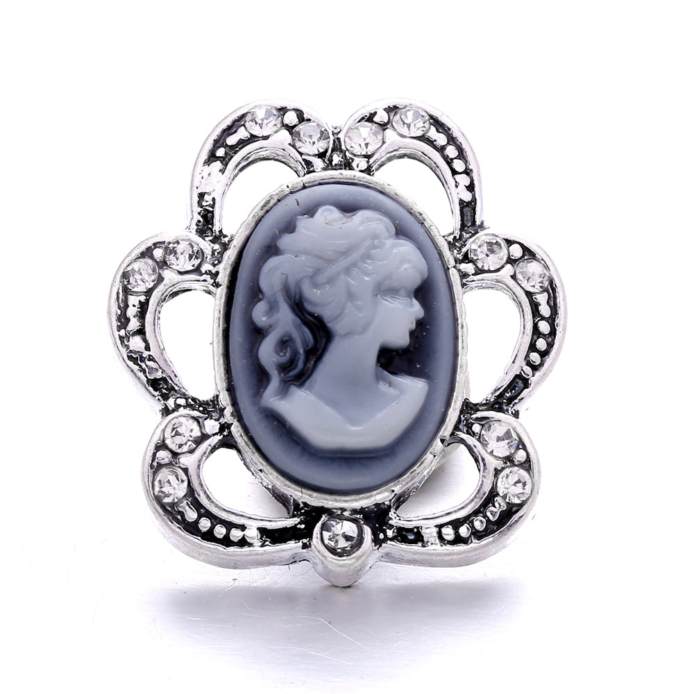 Black Rhinestone Snap Charms for DIY Jewelry