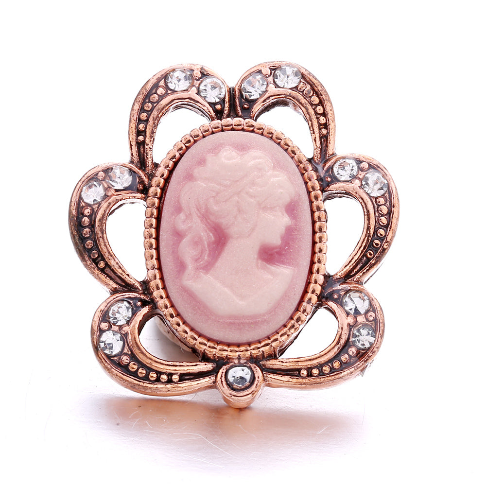 18mm Pink Rhinestone Snap Charms Collection | Floral Crystal Interchangeable Charms