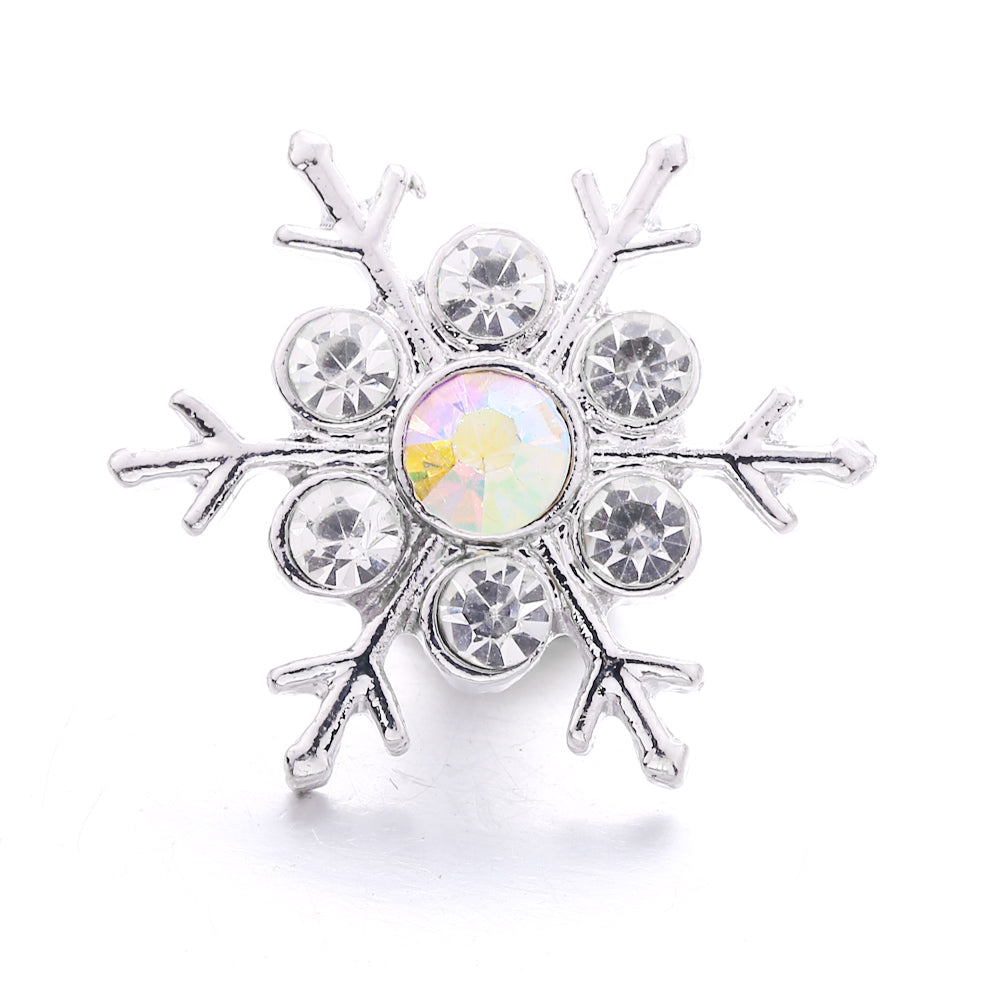 18mm Snap Button Interchangeable Charms Shifting Color Shiny Rhinestone Zinc Alloy Charms