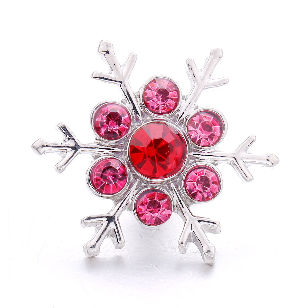 18mm Pink Crystal Snap Charm | Replaceable Rhinestone Charm Collection