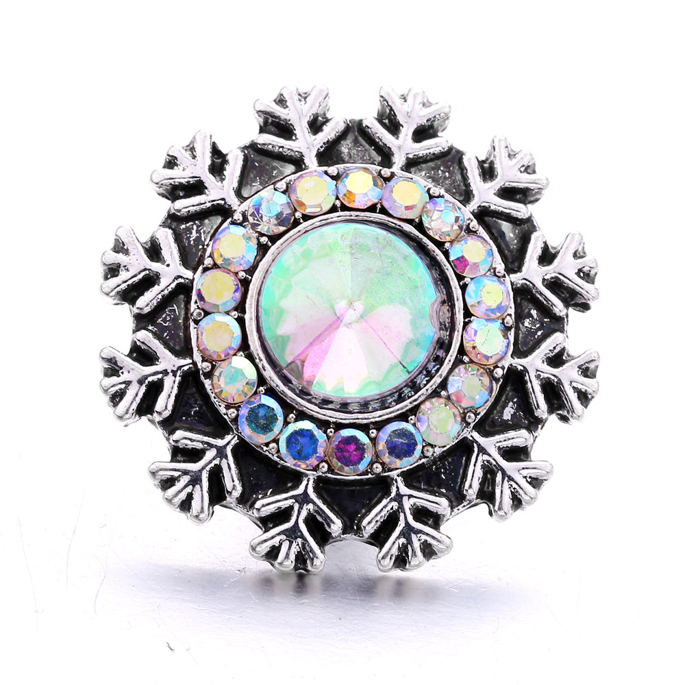 18mm Snap Button Interchangeable Charms Shifting Color Shiny Rhinestone Zinc Alloy Charms