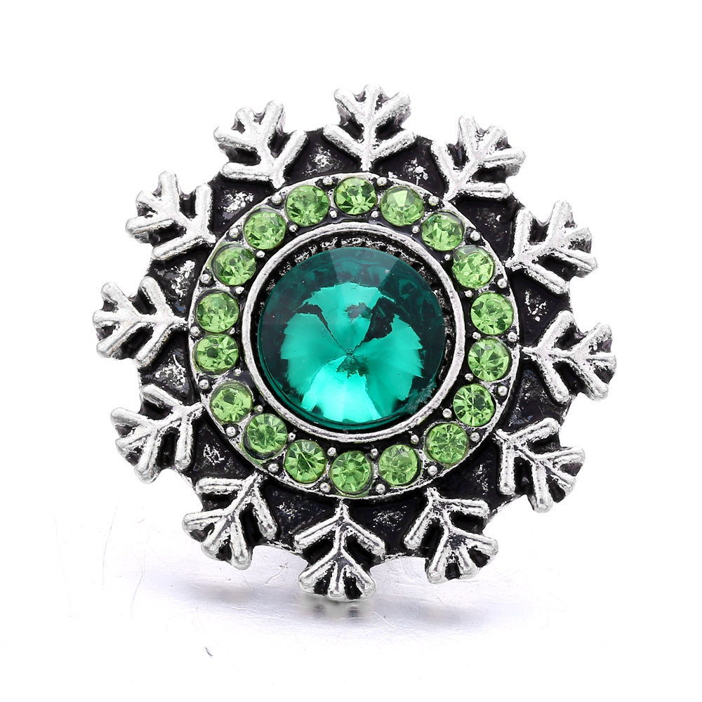 18mm Botanical Green Snap Charm | Interchangeable Jewelry Charm