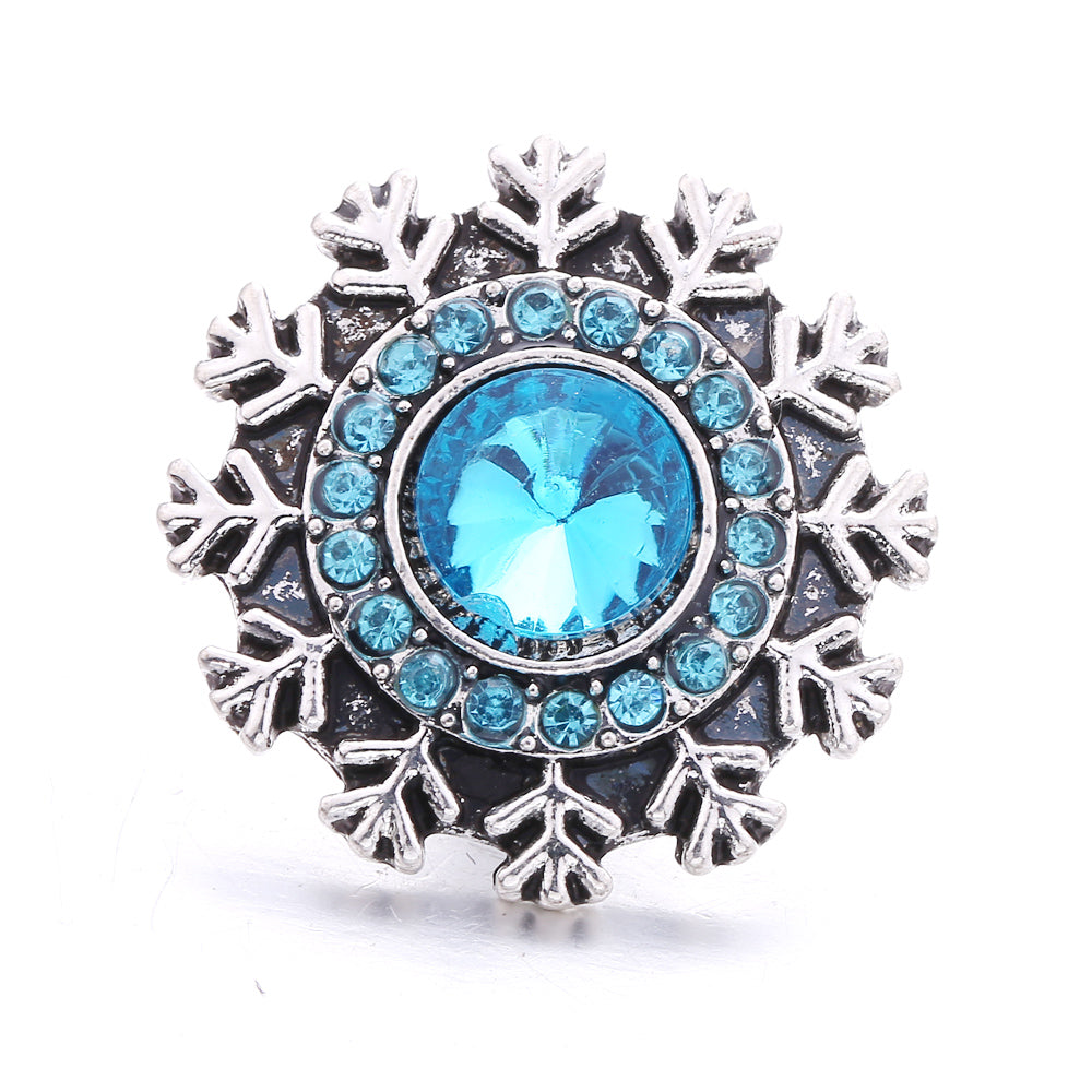 18mm Ocean Blue Rhinestone Snap Charm | Interchangeable Charm