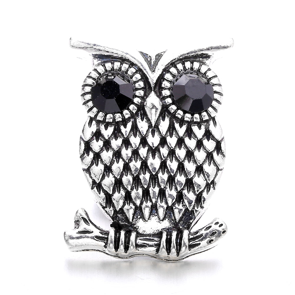 Black Rhinestone Snap Charms for DIY Jewelry
