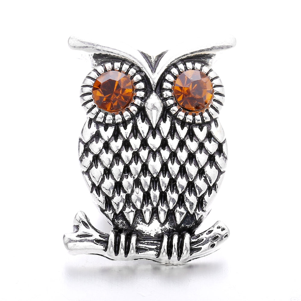 Autumn Brown Rhinestone 18mm Snap Charm Collection