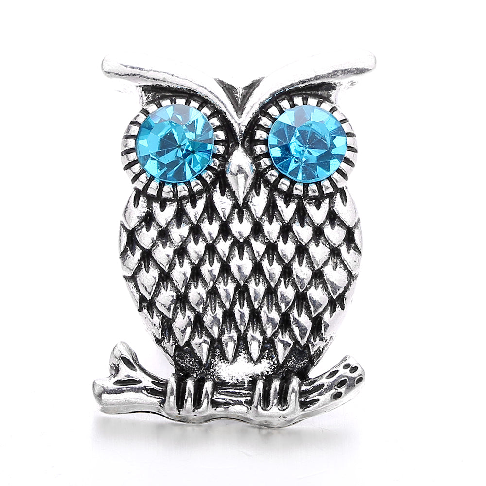 18mm Ocean Blue Rhinestone Snap Charm | Interchangeable Charm